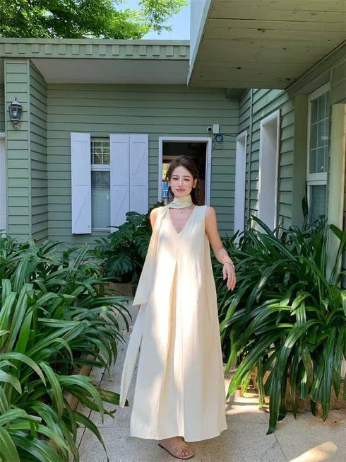 Spring V-Neck Long Maxi Dresses